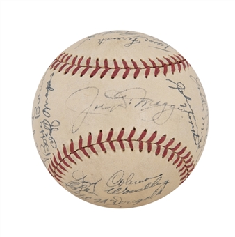 1951 World Champion New York Yankees Team Signed OAL Harridge Baseball With 26 Signatures Including DiMaggio, Mantle & Mize (PSA/DNA)